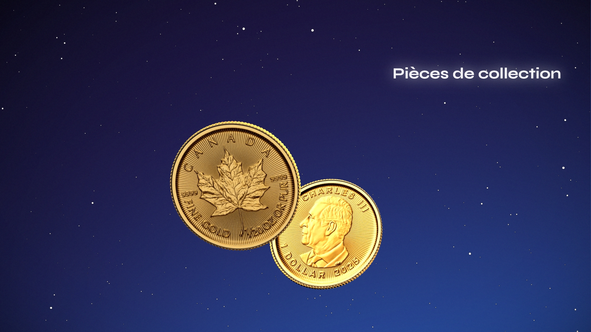Deux pièces de monnaie en 3D