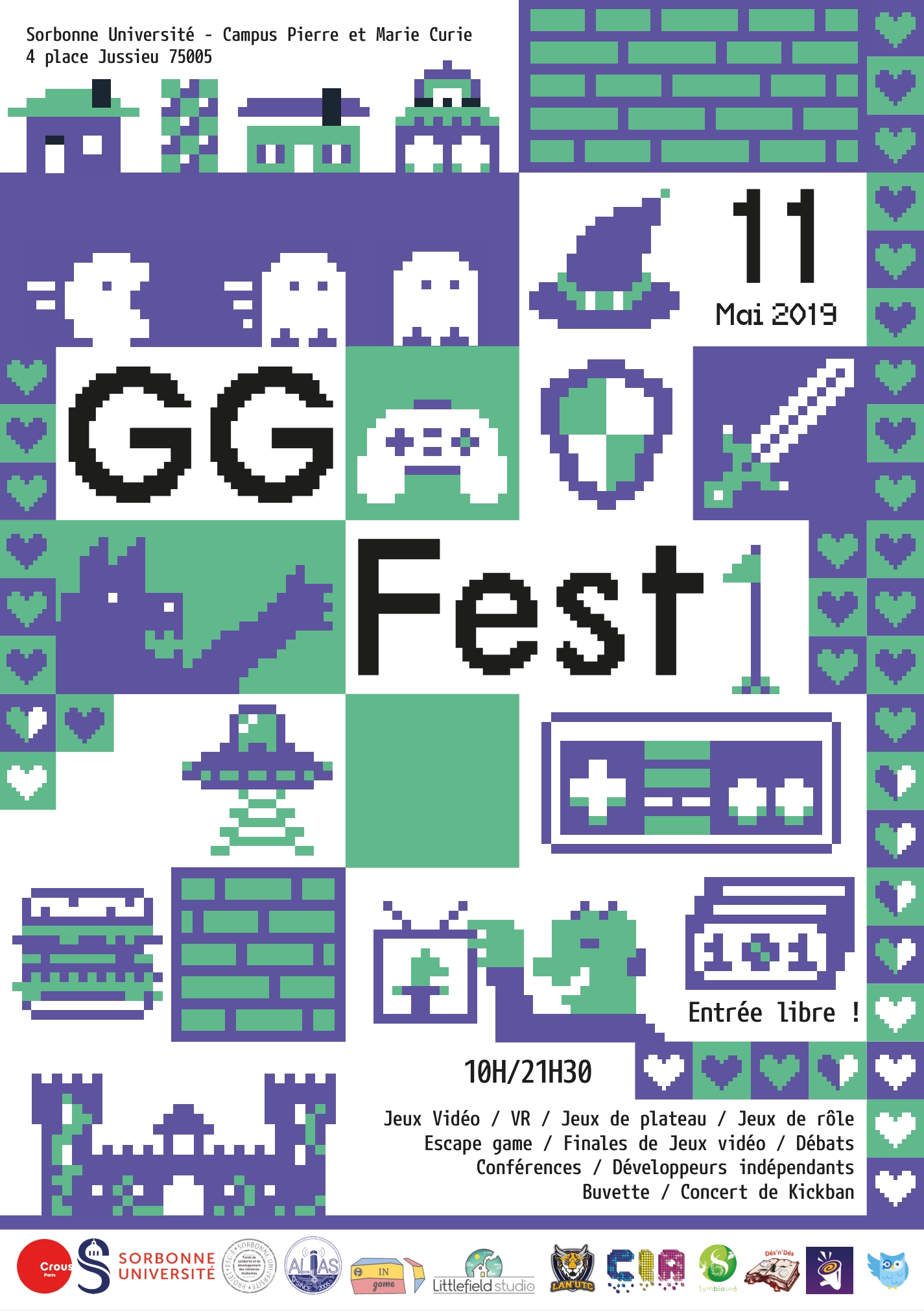 Affiche pour le festival de jeux GG_fest